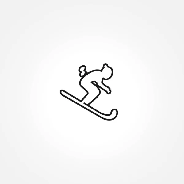 Ikona lyžaře na bílém pozadí — Stockový vektor