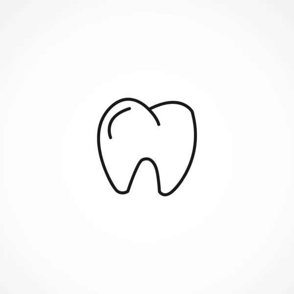Ícone de vetor de dente no fundo branco —  Vetores de Stock
