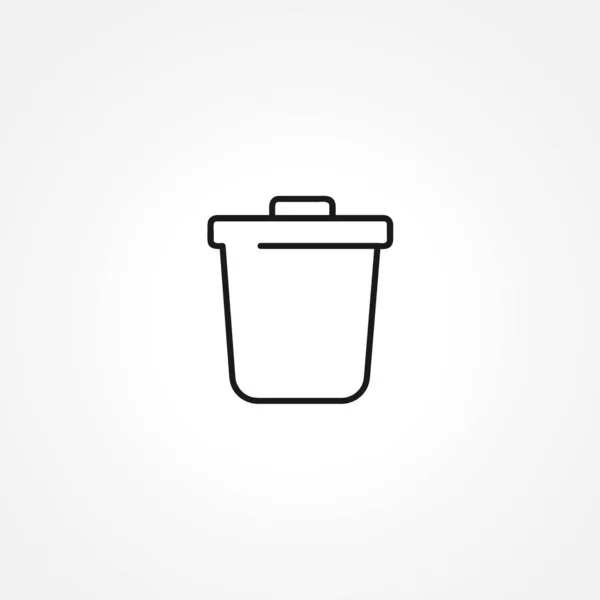 Icône poubelle sur fond blanc — Image vectorielle
