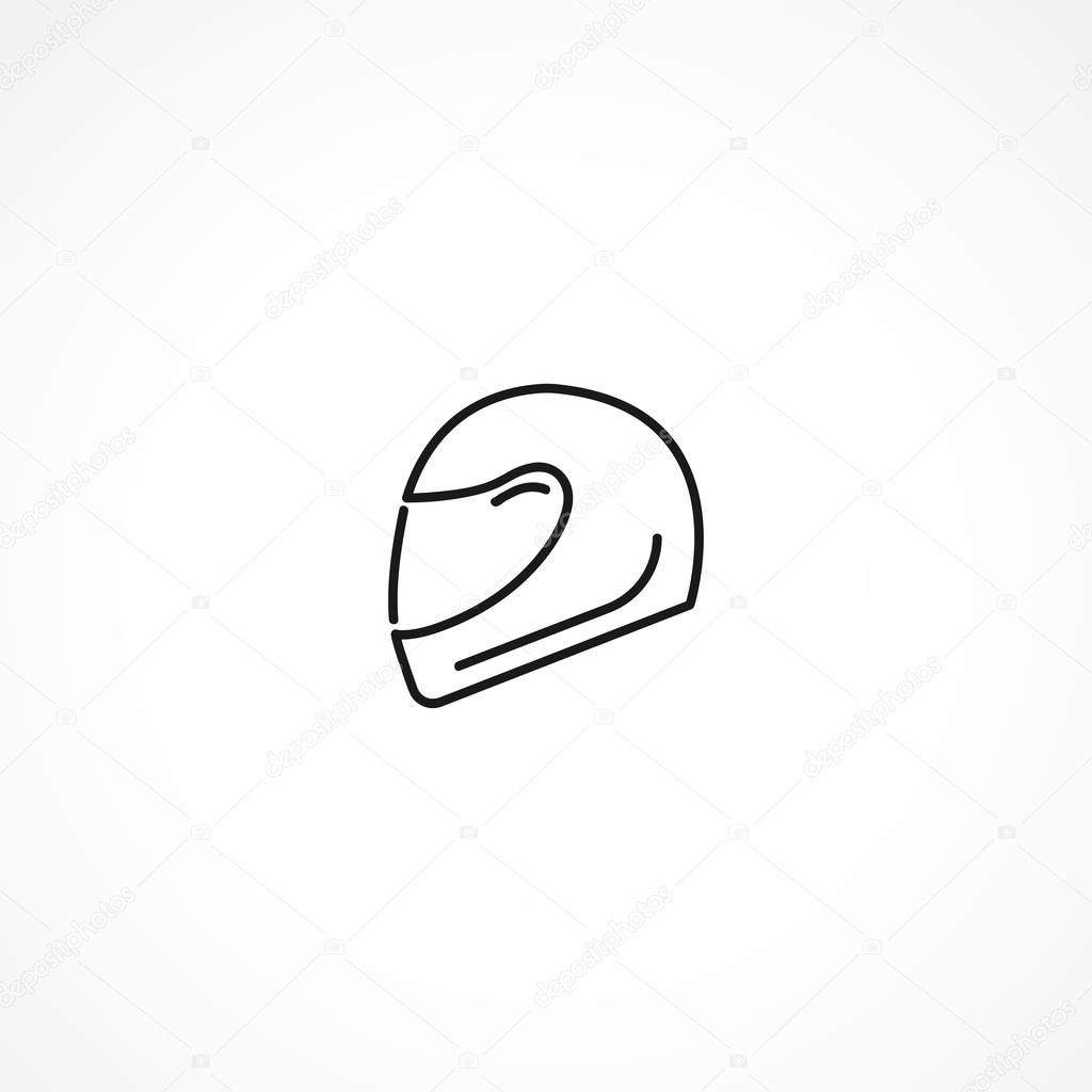 Racing helmet icon on white background