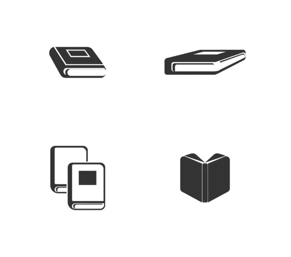 Ícones de livros conjunto com ícones de vetor de livro aberto — Vetor de Stock
