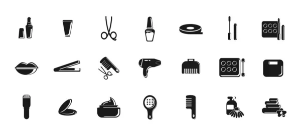 Make up icon set with cosmetics, electro shaver, hair dryer vector icons — 스톡 벡터