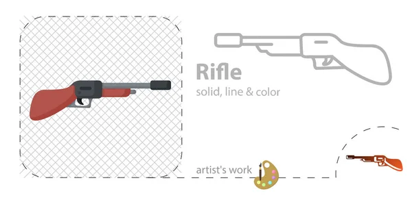 Schrotflinte flach, durchgehend, Liniensymbol — Stockvektor