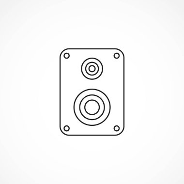 Beyaz arkaplanda ses hoparlörü vektör çizgisi simgesi