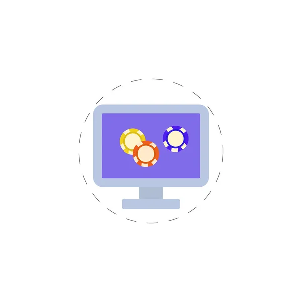 Vector de casino en línea icono de ilustración plana — Vector de stock