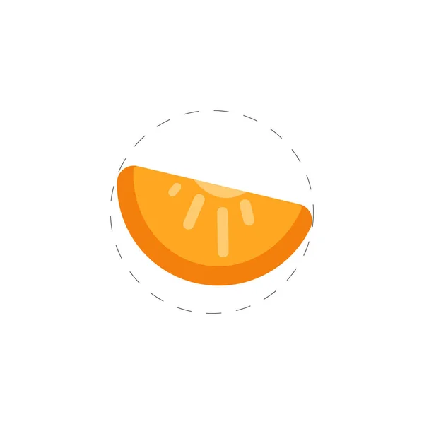 Oranžový vektor ovoce ploché ilustrace ikona — Stockový vektor