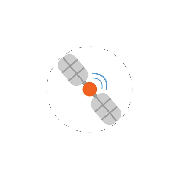 Space satellite vector flat illustration icon — 스톡 벡터