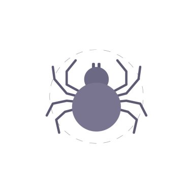Örümcek vektörü düz resimleme simgesi