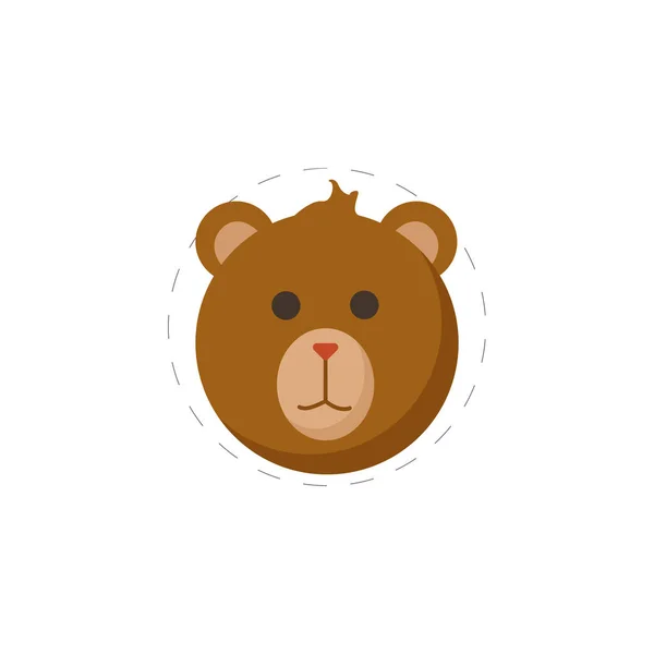 Bear vector flat illustration icon — 스톡 벡터