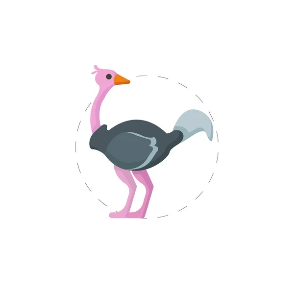 Ostrich vector flat illustration icon — 스톡 벡터