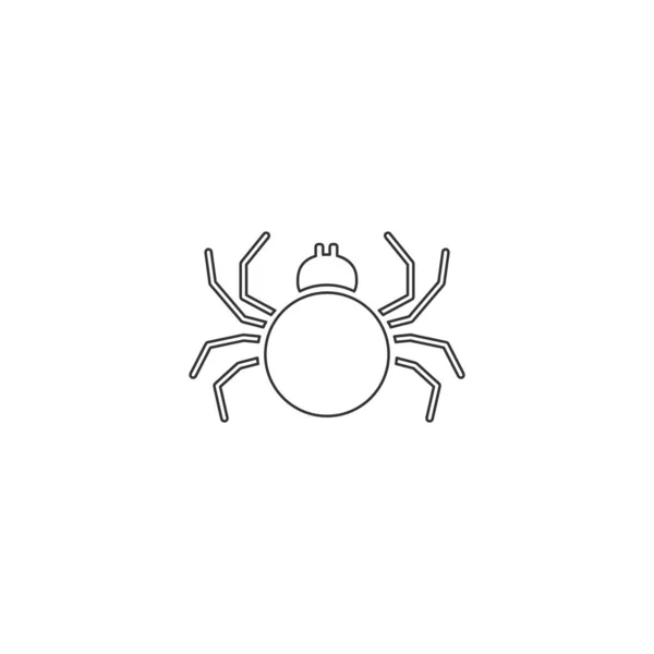 Spider vektor vonal ikon fehér háttér — Stock Vector