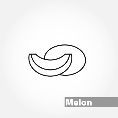 Melon vector line icon on white background