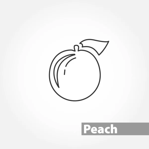 Peach vector line icon on white background — Stok Vektör