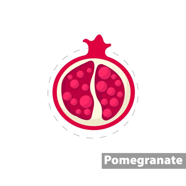 Pomegranate vector flat illustration icon — Stock vektor
