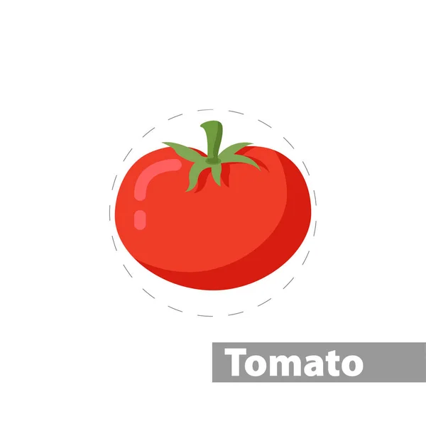 Red tomato vector flat illustration icon — Stok Vektör