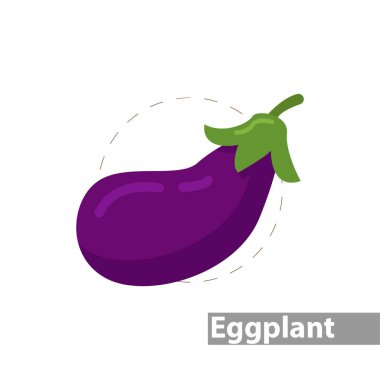 eggplant color icon. isolated vector illustration