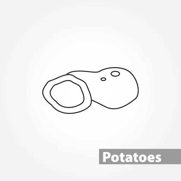 Icône vectorielle ligne mince pomme de terre — Image vectorielle