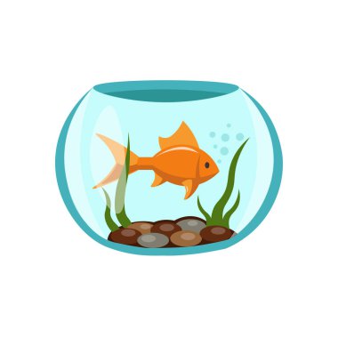 Akvaryum tasarım elementindeki balıklar. deniz yaşamı düz simgesi.