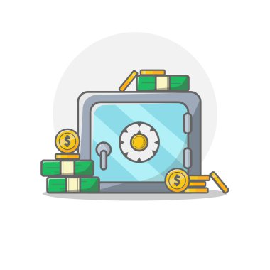 İllüstrasyon için banka güvenli tasarım unsuru. düz simge