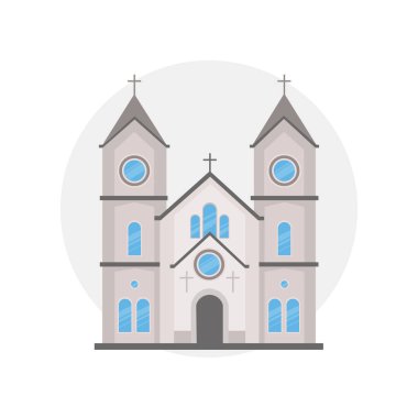 Kilise tasarım unsuru. düz simge