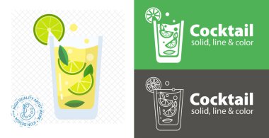 Naneli mojito düz vektör çizimi