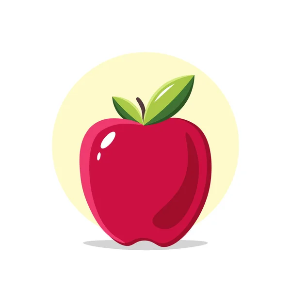 Red Apple Design Element Illustration Flat Icon — Stock Vector