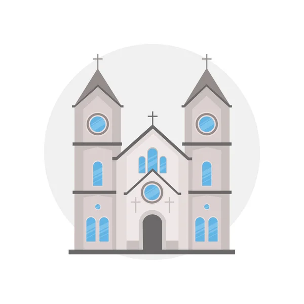 Kerk Design Element Plat Pictogram — Stockvector