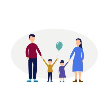 Çocuk ikonu olan ebeveynler. aile vektör tasarım ögesi