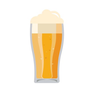 İllüstrasyon için bira cam tasarım elementi. düz simge.