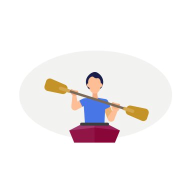 Kano karakteri çizimi. düz simge tasarımı ögesi