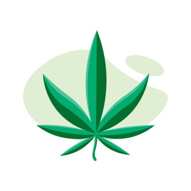 Esrar ikonu, marihuana yaprağı çizim unsuru, düz simge