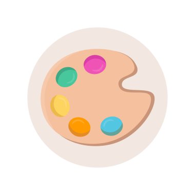 Fırçalı renk paleti. Boya paleti. Palet simgesini boyar. izole tasarım ögesi