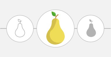 armut yassı ikon. katı ve satır simgeleri