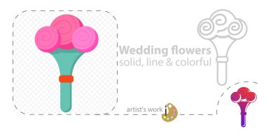 Buket düz simge. satır simgesi