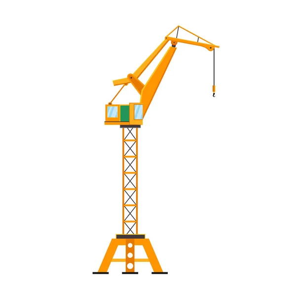 Construction Crane Design Element Illustration Flat Icon — Stock Vector