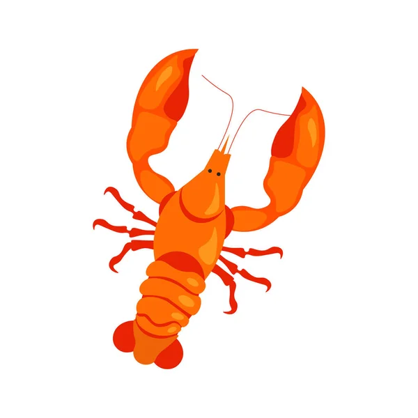 Crayfish Elemento Design Ilustração Vida Marinha Ícone Plano —  Vetores de Stock