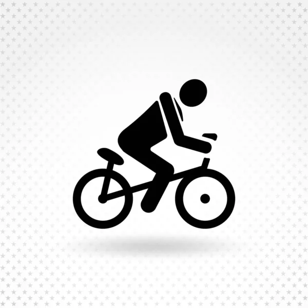 Hombre Icono Pictograma Bicicleta Icono Aislado Minimalista — Vector de stock