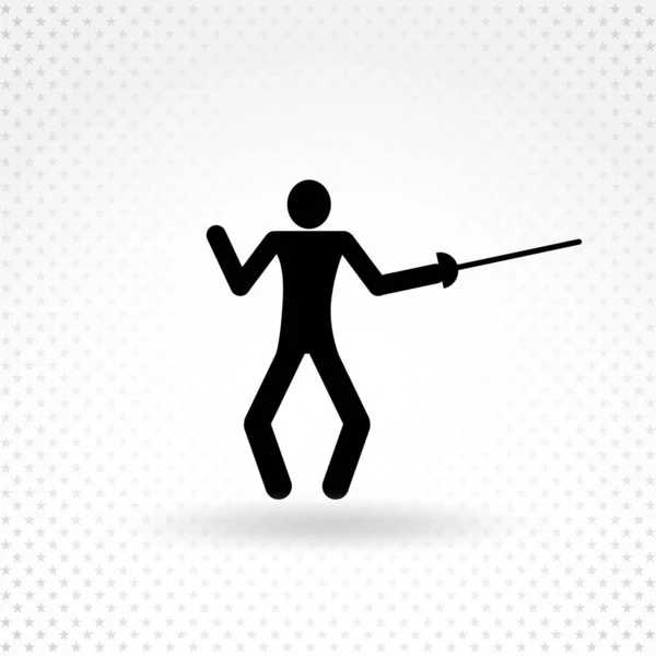 Fencing Man Pictogram Icon Minimalistic Isolated Icon — Stock Vector