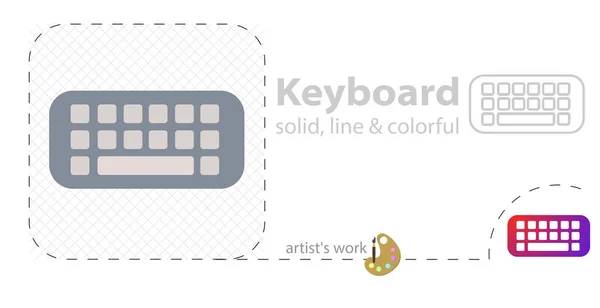 Tastaturvektor Flache Darstellung Durchgehend Liniensymbol — Stockvektor