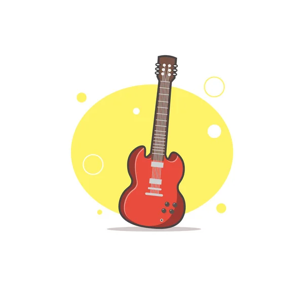 Icono Guitarra Vector Instrumento Musical Acústico Icono Colorido Vector Plano — Vector de stock