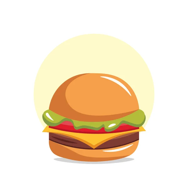 Hamburger Design Element Illustration Flat Icon — Stock Vector
