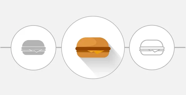 Икона Гамбургера Твердые Иконки Линии — стоковый вектор