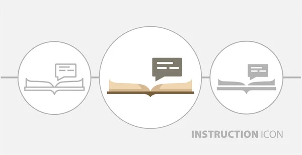 Instructie Platte Pictogram Handboek Symbool Lees Voor Gebruik — Stockvector