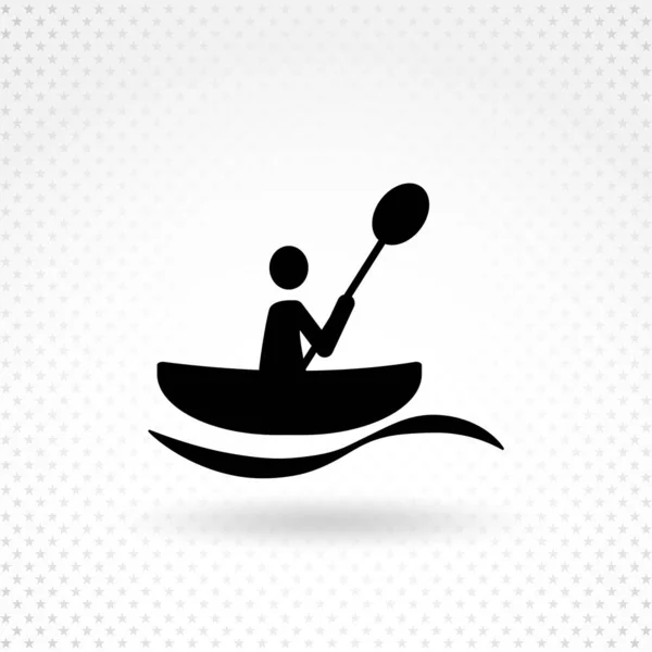 Icono Pictograma Kayak Icono Aislado Minimalista — Vector de stock