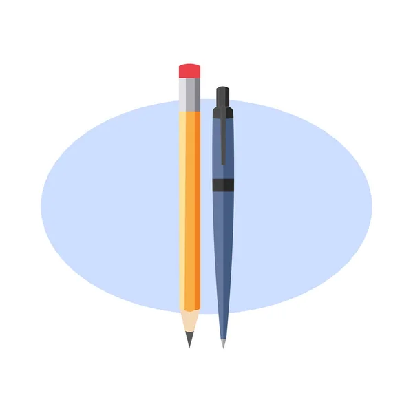 铅笔和笔画设计元素 扁平图标 — 图库矢量图片
