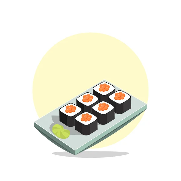 Elemento Diseño Sushi Para Ilustración Icono Plano — Archivo Imágenes Vectoriales