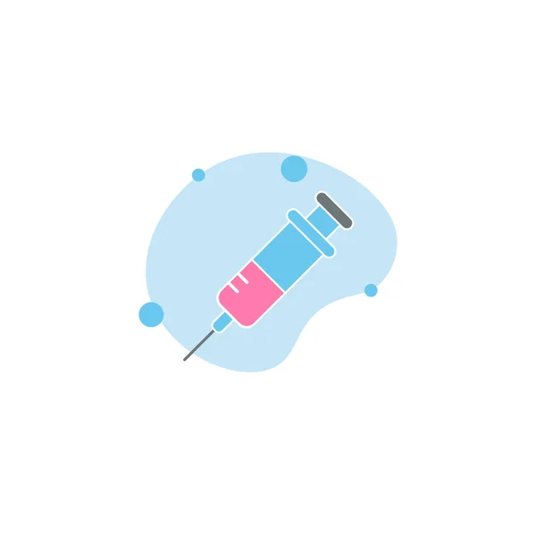 Syringe Injection Colorful Vector Flat Icon — Stock Vector