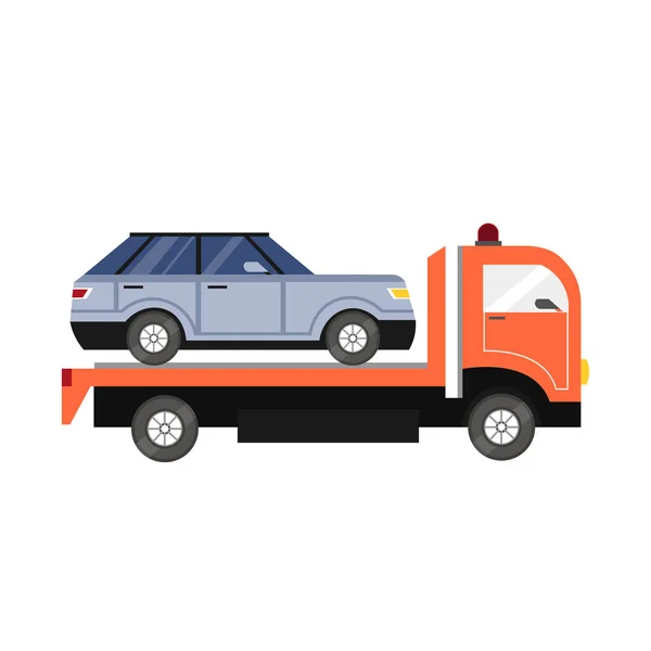 Remolque Con Elemento Diseño Coche Para Ilustración Icono Plano — Vector de stock