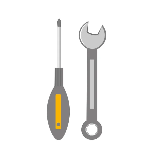 Service Symbol Reparatur Symbol Schraubenzieher Und Schraubenschlüssel Zur Illustration — Stockvektor