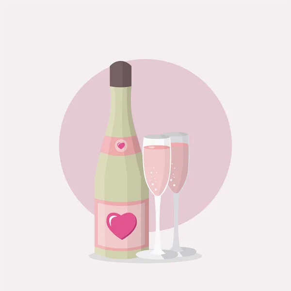 Champagner Illustration Design Element Flache Ikone — Stockvektor